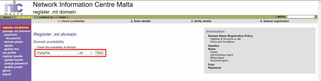 Maltese Domain name Check